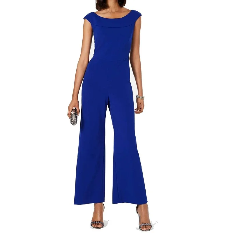 Women's Casual Picnic Dresses-Connected Women's Wide-Leg Jumpsuit Med Blue Size 14