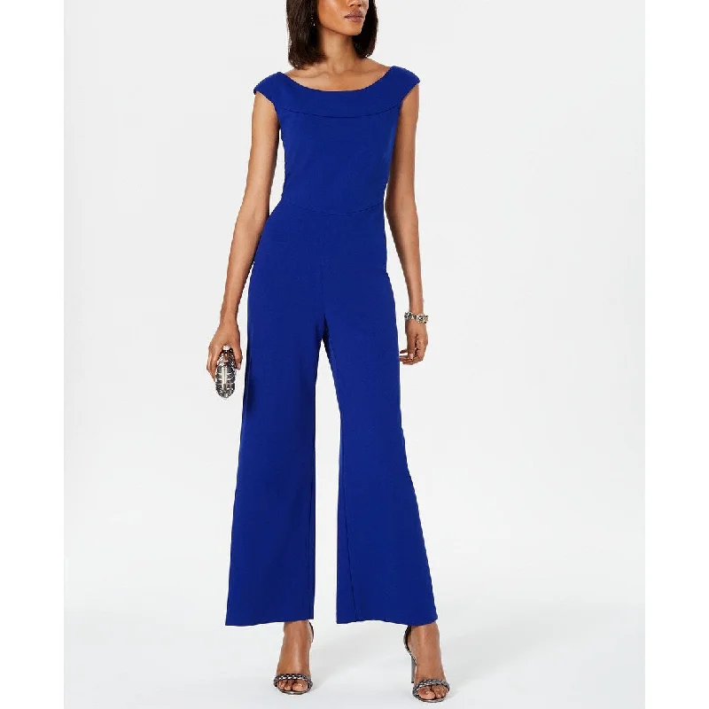 Women's Casual Formal Dresses-Connected Women's Wide-Leg Jumpsuit Medium Blue Size 16