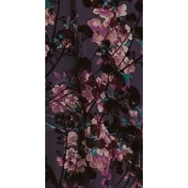 Women's Casual Midi Print Dresses-Tommy Hilfiger Women's Mock-Neck Floral Chiffon Dress Purple Size 2