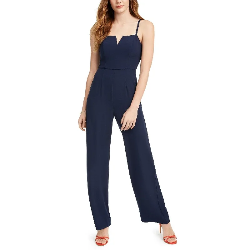 Women's Casual Party Dresses-Trixxi Juniors' Bow-Back Jumpsuit Navy Size 5