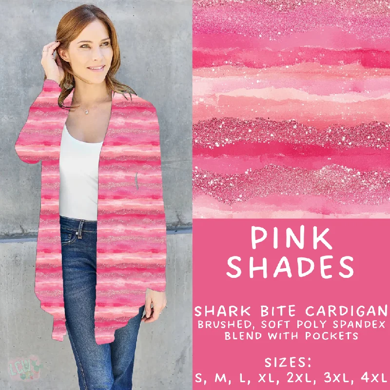 V-neck wool cardigan for office-Women's Metallic Floral Cardigans-Batch #252 - Valentines Day - Closes 12/11 - ETA late Jan - Pink Shades Cardigan