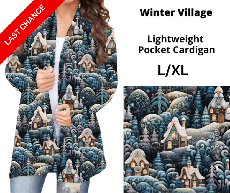 Blue slim-fit cardigan for women-Women's Satin A-Line Cardigans-Winter Village Pocket Cardigan