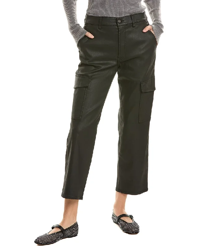 Quick-dry camping pants-Women's Bohemian Pants-7 For All Mankind Logan Coated Black Cargo Jean