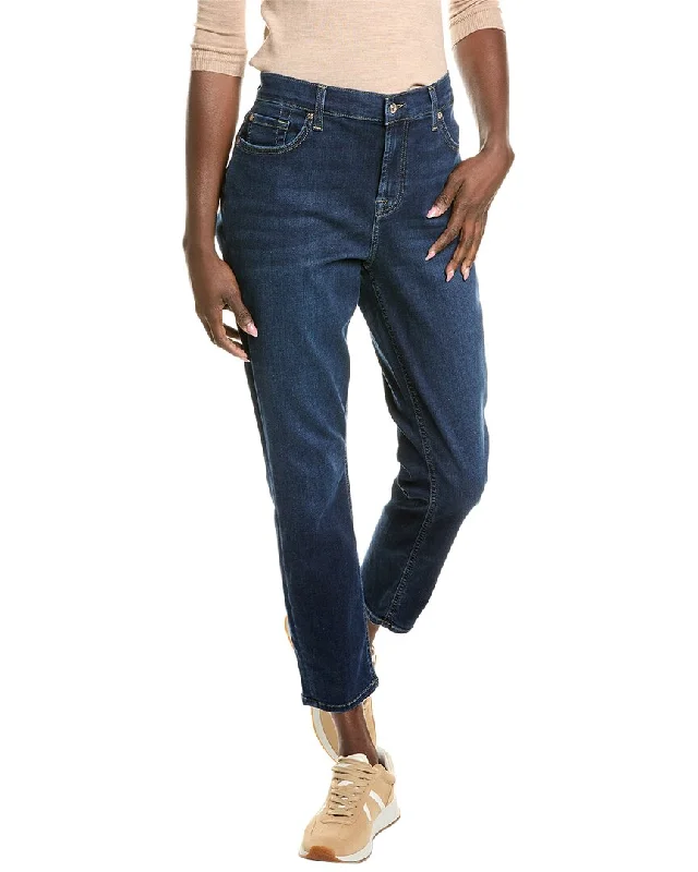 High-performance gym pants-Women's Pegged Pants-7 For All Mankind The Ankle Indigo Rinse Skinny Jean