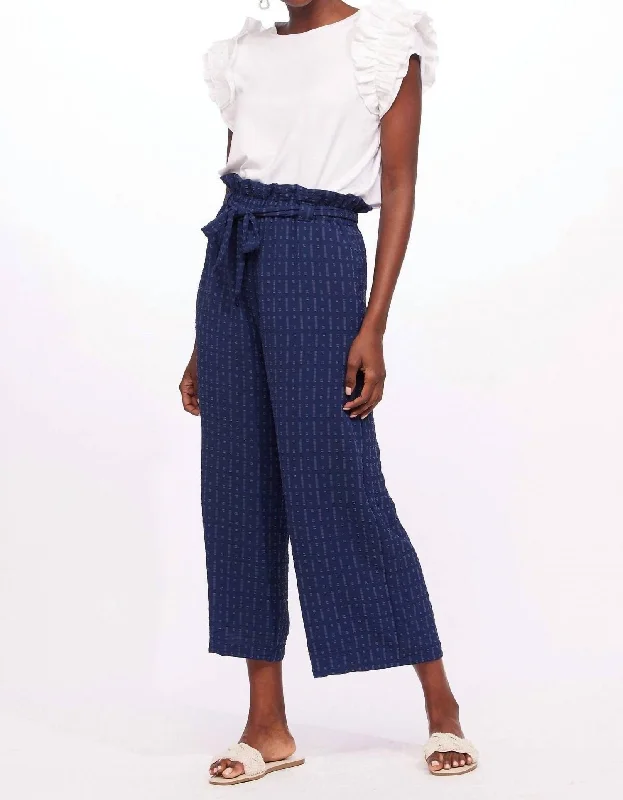 Elegant silk pants-Women's Quick-Dry Pants-Adalyn Cropped Pants In Indigo