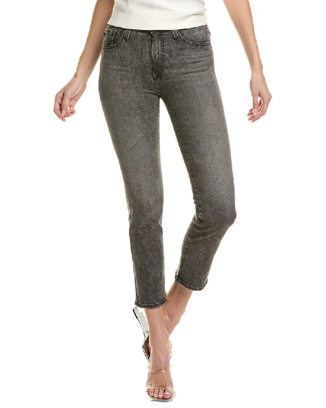 Trendy scalloped pants-Women's Button Fly Pants-AG Jeans Isabelle High-Rise Straight Crop Jean