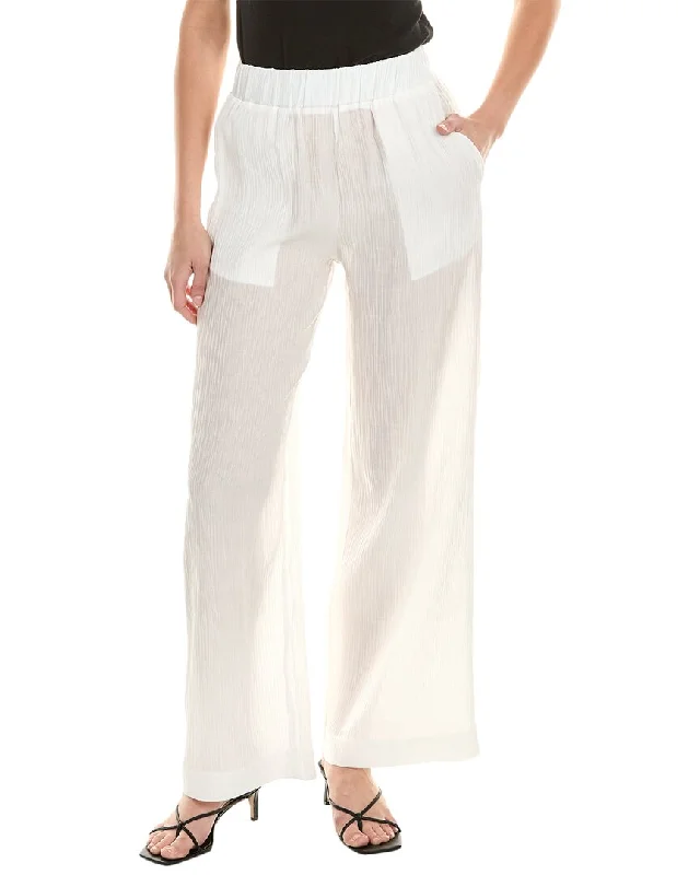 Casual linen chinos-Women's Beach Pants-ALPHA STUDIO Textured Pant