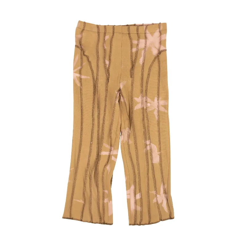 Trendy pleated jogger pants-Women's Front Zip Pants-Camel Peige Pink Capri Stripe Cropped Pants