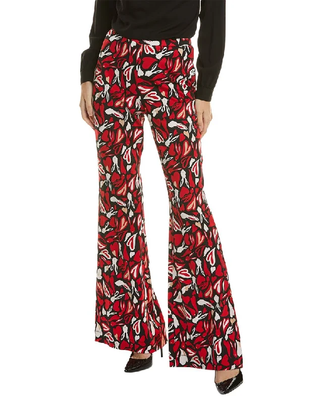 Soft flannel jogger pants-Women's Flared Leggings-Diane von Furstenberg Brooklyn Silk-Blend Pant