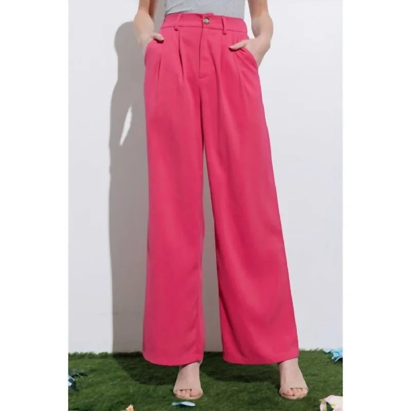 Durable khaki work pants-Women's All-Season Pants-Dress Pants In Pink