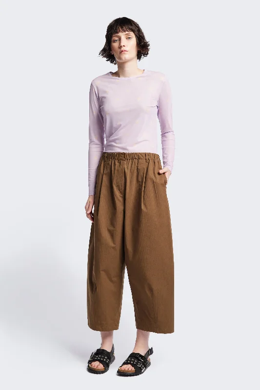 Rugged canvas work pants-Women's Tailored Pants-Factor Pleat Pant Brown