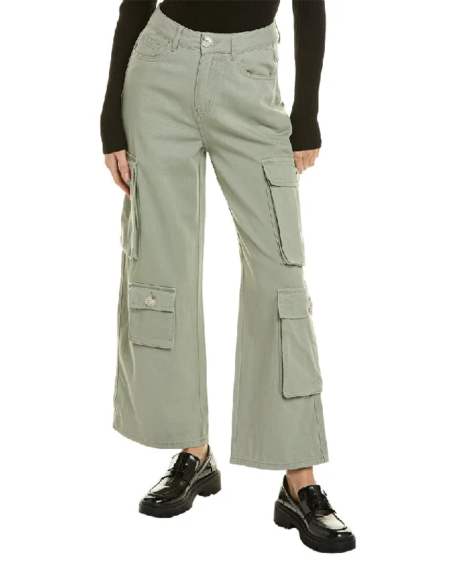 Warm wool culottes-Women's Insulated Pants-Gracia Olive Baggy Cargo Jean