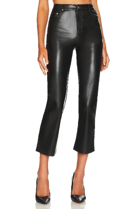 Rugged canvas work pants-Women's Tailored Pants-Hanie Vegan Leather Pant In Black