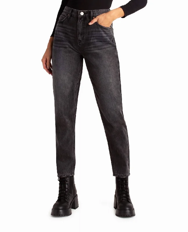 Stretchy running jogger pants-Women's High Rise Pants-Harlem High Rise Tapered Jean In Black