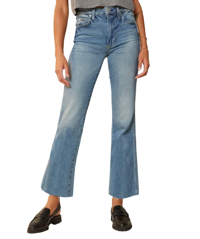 Casual denim jogger pants-Women's Hiking Pants-High Rise Kick Crop Jeans In Topanga