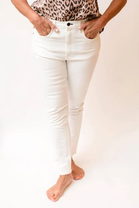 Modern cropped chinos-Women's Travel Pants-High Rise Skinny Jean In White