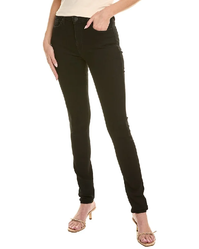 Vintage suede pants-Women's Acid Wash Pants-HUDSON Jeans Barbara Black Super Skinny Leg Jean