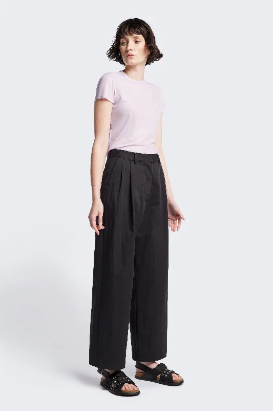 Chic satin dress pants-Women's Skirted Pants-Interim Pant Black