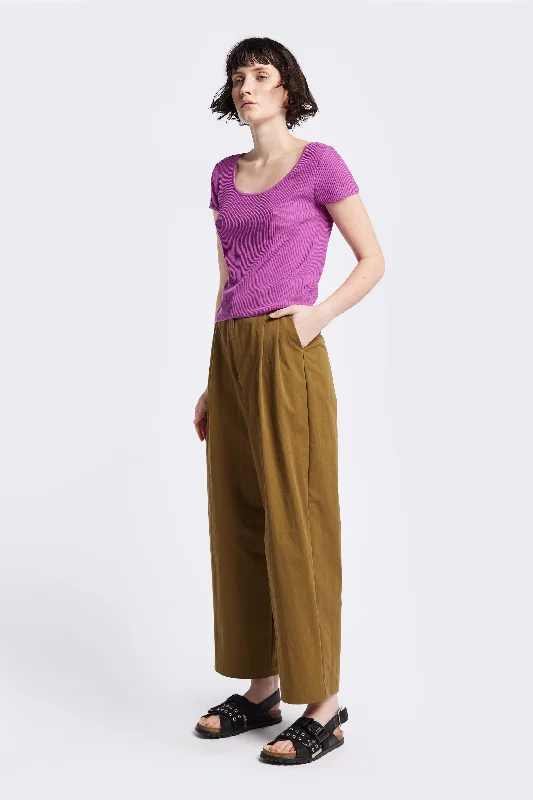 Premium wool pants-Women's Satin Pants-Interim Pant Olive Brown