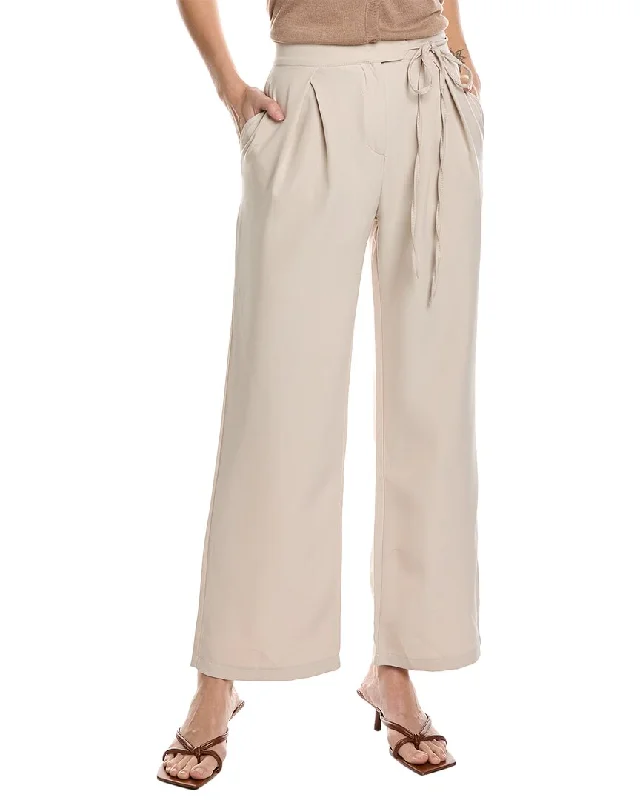 Stylish beaded pants-Women's Convertible Pants-Madison Miles Pleated Straight Pant