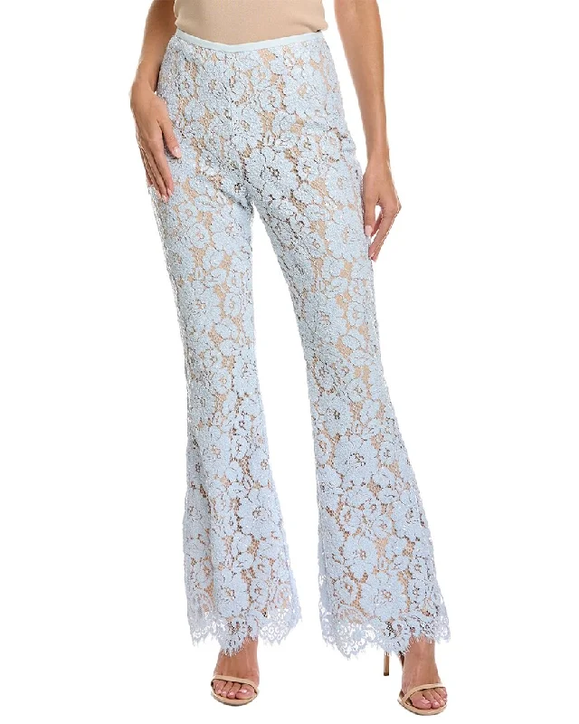 Durable outdoor culottes-Women's Sailor Pants-Michael Kors Floral Lace Paillette Flare Pant