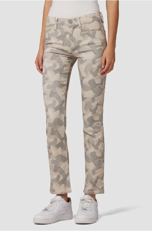 Durable utility jogger pants-Women's Glitter Pants-Nico Mid-Rise Straight Jean In Peyote Camo