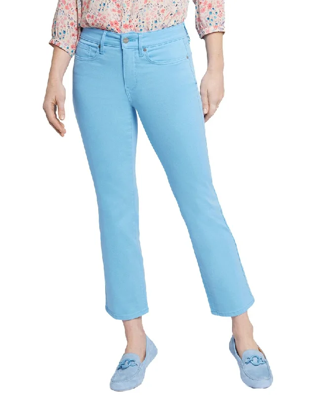 Stylish embroidered pants-Women's Trendy Pants-NYDJ Marilyn Bluebell Straight Leg Jean