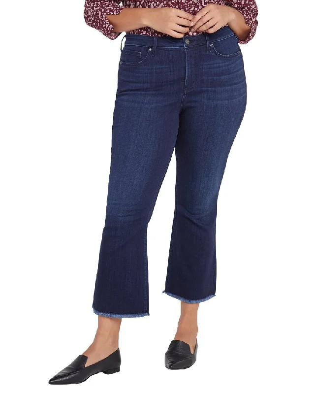 Casual twill joggers-Women's Pleated Pants-NYDJ Plus Fiona Slim Flare Court Ankle Cut Jean