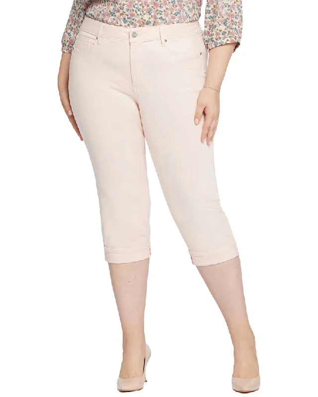 Functional tactical pants-Women's Utility Pants-NYDJ Plus Marilyn Crop Pink Dusk Jean