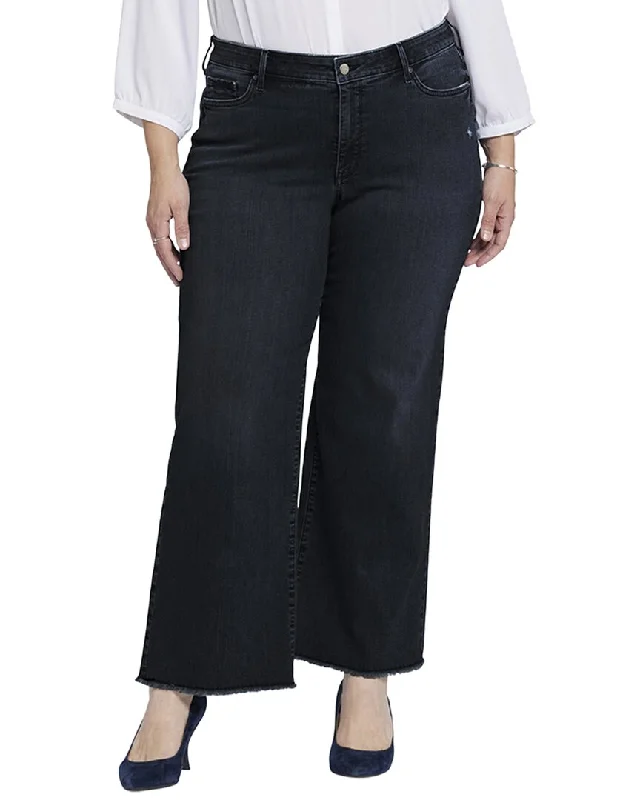 Chic button-detail joggers-Women's Distressed Pants-NYDJ Plus Teresa Huntley Ankle Jean