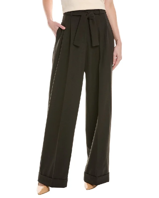 Chic ruched pants-Women's Textured Pants-Piazza Sempione Wool-Blend Pant