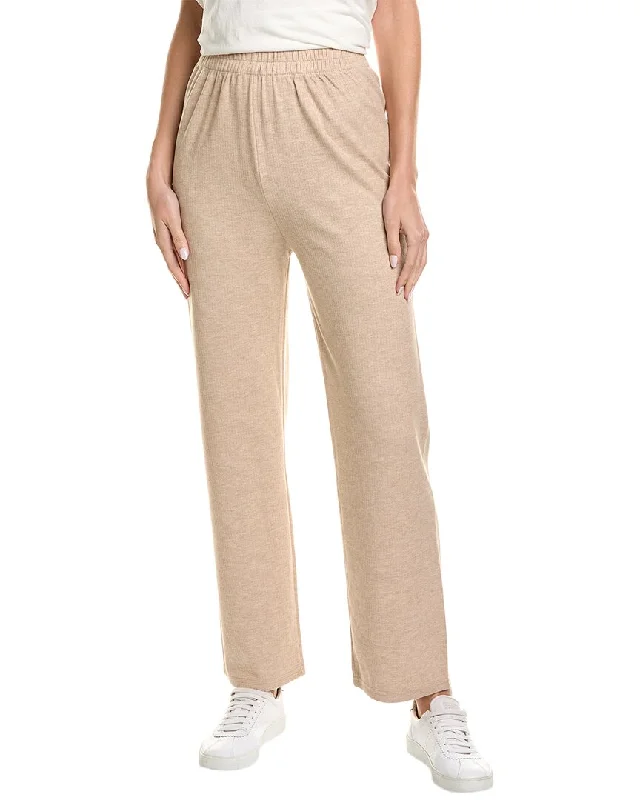 Warm flannel-lined pants-Women's Sash-Waist Pants-SERENETTE Ribbed Pant