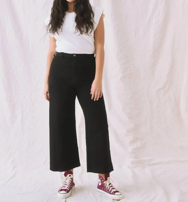 Flexible dance pants-Women's Sash-Waist Pants-The Seafair Jean In Black