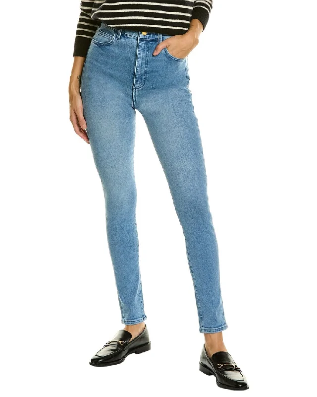 Chic side-stripe joggers-Women's Wrap Pants-Triarchy Light Indigo High-Rise Skinny Jean